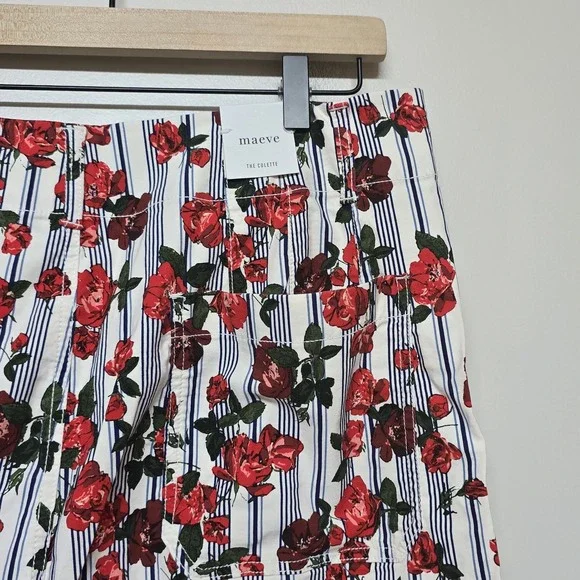 Anthropologie Maeve The Colette Cropped Wide-Leg Rose Printed Pants Sz 34 NWT‎ - Picture 6 of 9